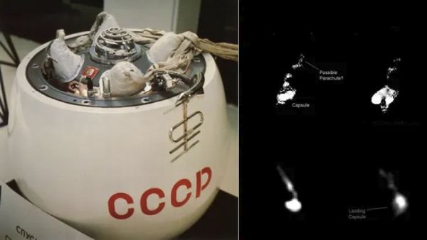 NEW IMAGES OF SOVIET VENUS LANDER FALLING TO EARTH SUGGEST ITS PARACHUTE MAY BE OUT