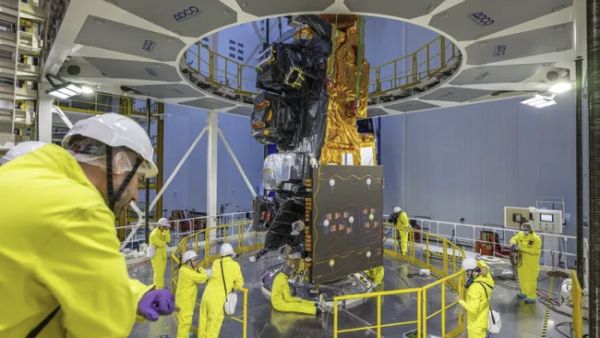 EUROPEAN WEATHER SATELLITE READIED FOR LAUNCH ON ARIANE 6 ROCKET