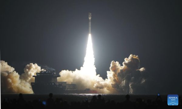 CHINA LAUNCHES NEW SATELLITES FROM SEA
