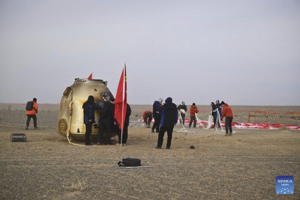 CHINA'S SHENZHOU-20 RETURN CAPSULE TOUCHES DOWN ON EARTH