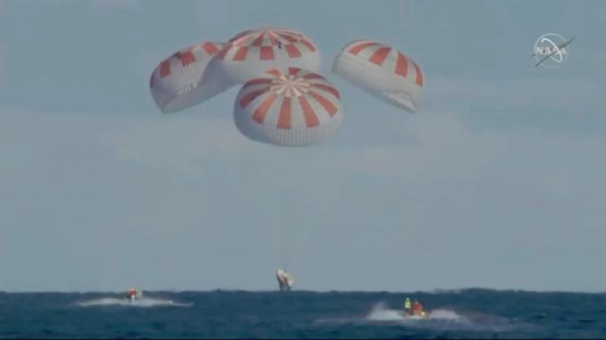 SPACEX DRAGON DEMO CAPSULE RETURNS TO EARTH