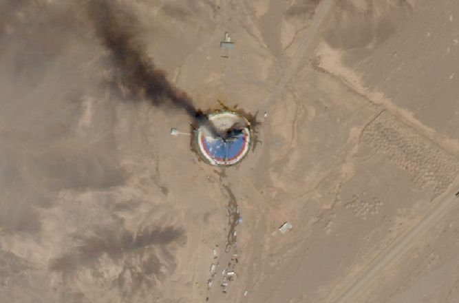 IRANIAN ROCKET LAUNCH ENDS IN FAILURE, IMAGERY SHOWS