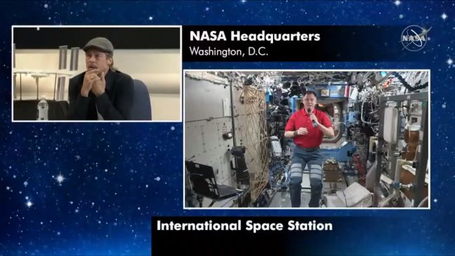BRAD PITT CALLS SPACE STATION ASTRONAUT TO TALK 'AD ASTRA' AND LIFE IN SPACE (VIDEO)