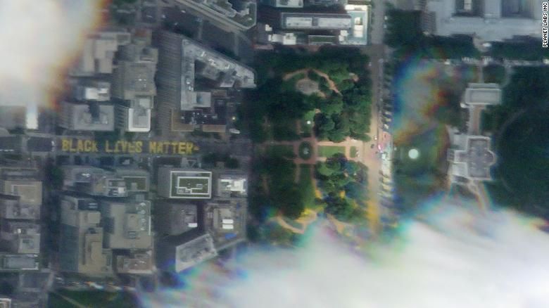 WASHINGTON'S NEW BLACK LIVES MATTER STREET MURAL IS CAPTURED IN SATELLITE IMAGE