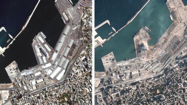 SATELLITE IMAGES SHOW AFTERMATH OF BEIRUT BLAST