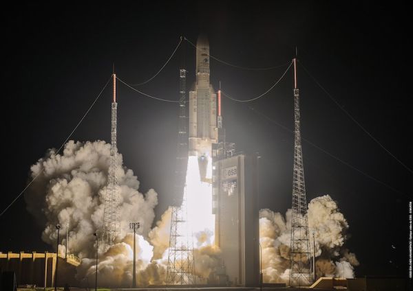 DEBUTING UPGRADES, ARIANE 5 ROCKET DEPLOYS THREE U.S.-BUILT SATELLITES IN ORBIT 