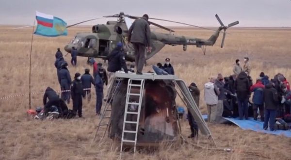 SOYUZ BRINGS THREE SPACE STATION FLIERS BACK TO EARTH