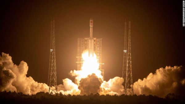 CHINA'S CARGO SPACECRAFT DOCKS WITH SPACE STATION MODULE
