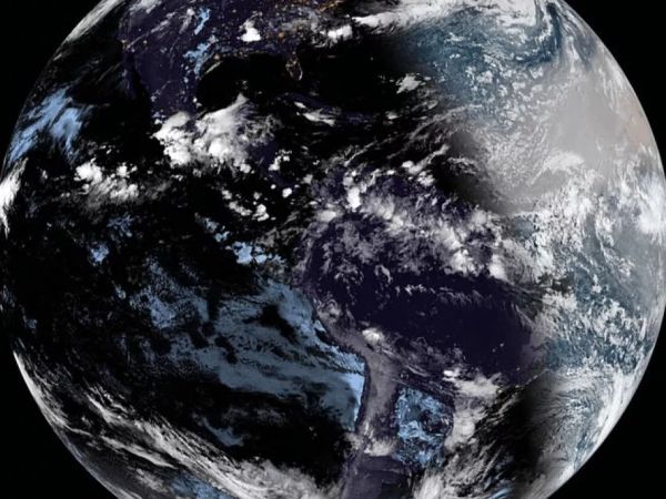SOLAR ECLIPSE FROM SPACE! SEE SATELLITE VIEW OF MOON CASTING ITS SHADOW ON EARTH