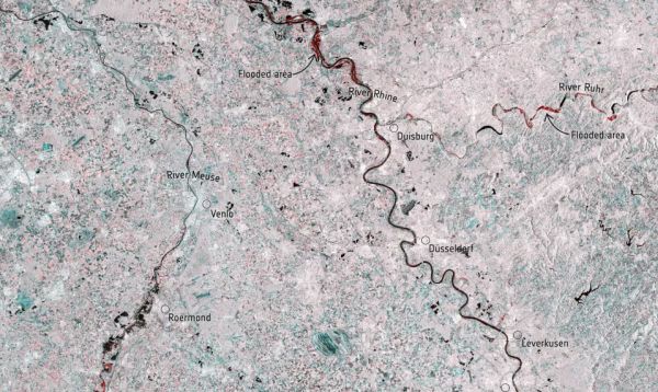 SATELLITES OVER EUROPE TRACK MASSIVE FLOODS IN GERMANY AND BELGIUM