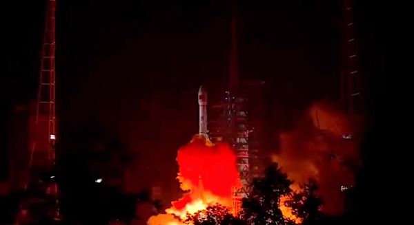 KEEPING UP BUSY LAUNCH SCHEDULE, CHINA LAUNCHES MILITARY TELECOM SATELLITE