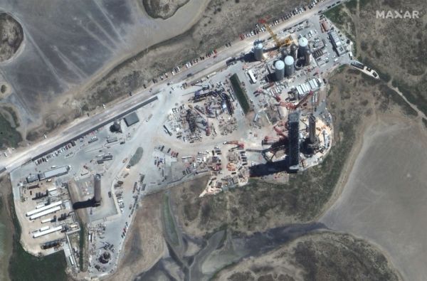 SPACEX'S GIANT SUPER HEAVY ROCKET SPOTTED FROM SPACE IN SATELLITE PHOTO
