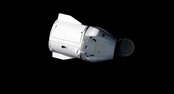 CARGO DRAGON CAPSULE DEPARTS SPACE STATION