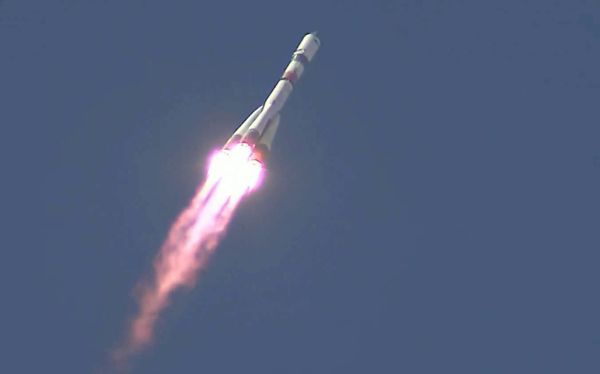 RUSSIAN SOYUZ ROCKET LAUNCHES WITH SPACE STATION CARGO FREIGHTER
