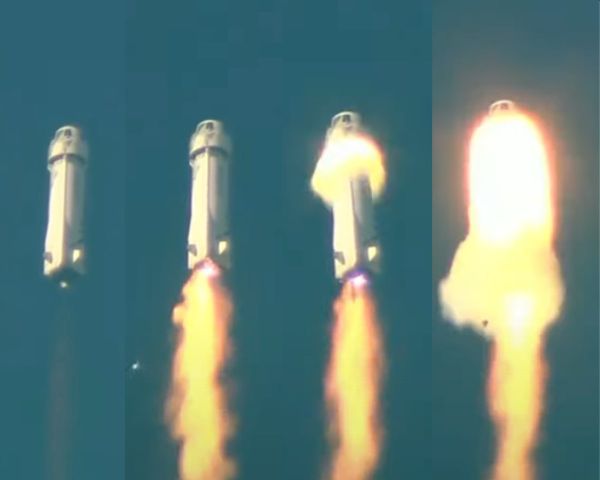 BLUE ORIGIN CAPSULE ESCAPES ROCKET FAILURE ON UNCREWED FLIGHT OVER TEXAS