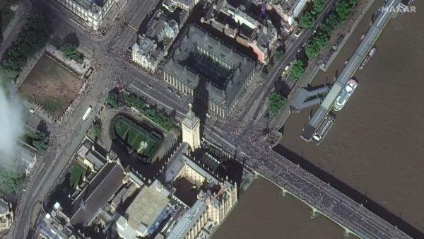 QUEUE FOR THE QUEEN: HUGE LINE OF QUEEN ELIZABETH II MOURNERS VISIBLE FROM SPACE