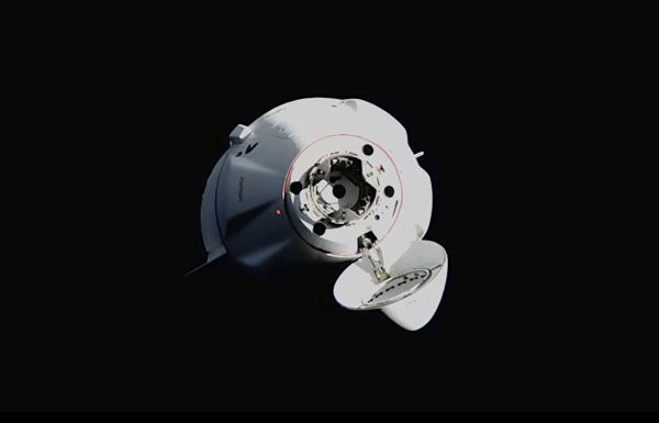 SPACEX SUPPLY SHIP DOCKS AT INTERNATIONAL SPACE STATION