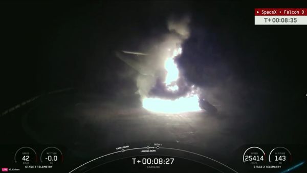 SPACEX FALCON 9 BOOSTER COLLAPSES IN A FIREBALL ON THE DRONESHIP, ENDING A STREAK OF 267 SUCCESSFUL LANDINGS