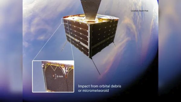 SATELLITE SURVIVES IMPACT WITH OBJECT IN SPACE, TAKES SELFIE TO PROVE IT